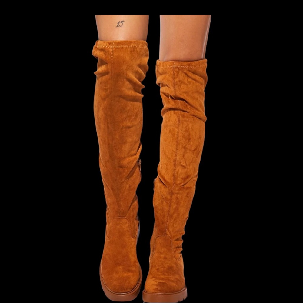 Camel Wild Tease Thigh High Boots